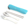 Three-Piece Outdoor Cutlery(Light blue)