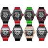 BINBOND B6577 Barrel Shape 30m Waterproof Sports Quartz Watch(Black Silicon-Black-Black)