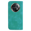 For Realme 13+ Global Seven-shaped Embossed Leather Phone Case(Green)