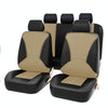 9 in 1 Universal PU Leather Four Seasons Anti-Slippery Cushion Mat Set for 5 Seat Car (Beige)