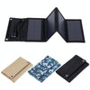 7W Monocrystalline Silicon Foldable Solar Panel Outdoor Charger with 5V Dual USB Ports (Black)