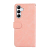 For Samsung Galaxy A36 5G ABEEL Color Block Magnetic RFID Leather Phone Case(Pink-Cyan)