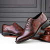 Male Autumn Top-grain Leather Pointed Business Dress Shoes, Size:40(Dark Brown)
