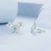 S925 Sterling Silver Platinum-Plated Lucky Clover Earrings(BSE1026)