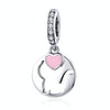 S925 Sterling Silver Cat Pendant DIY Bracelet Necklace Accessories, Style:Pendent
