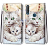 For Alcatel 1S (2020) / 3L (2020) Coloured Drawing Cross Texture Horizontal Flip PU Leather Case with Holder & Card Slots & Wallet & Lanyard(Big Cat Holding Kitten)