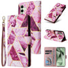 For Samsung Galaxy S24 FE 5G Marble Bronzing Stitching Leather Phone Case(Purple)