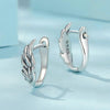 S925 Sterling Silver Oxidized Ear Buckle Wing Shape Earrings(SCE1795)