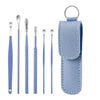 6 In 1 Stainless Steel Spring Spiral Portable Ear Pick, Specification: Blue