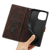 For iPhone 15 Pro Max Grid Stitching Leather Phone Case with Lanyard(Brown)