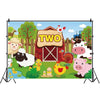 1.5m X 1m Cartoon Farm Animals Photography Backdrop Birthday Party Background Decoration(MSC01646)