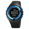 SKMEI 1790 Triplicate Round LED Dual Time Digital Display Luminous Electronic Watch for Men(Blue Black)