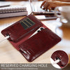 PU Flip Double Phone Card Slot Case, Size:19 x 11cm(Wine Red)