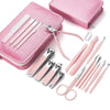 Stainless Steel Nail Clipper Set Beauty Eyebrow Trimmer, Color: 6 PCS/Set (Pink)