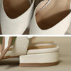 3cm Heightened Backspace Flat Heel Sandals, Size: 37(Beige)