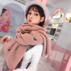 Winter Students All-Match Knitting Thickening Warm Small Fresh Scarf, Size:210 x 40cm(Cactus-Pink)