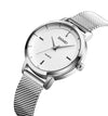 SKMEI 1528 Simple Fashion Lady Watch Casual Netting Scale(Silvery)