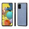 For Samsung Galaxy A51 5G Carbon Fiber Texture Leather Back Cover Phone Case(Blue)