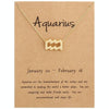 Zodiac Signs Necklace Electroplate Alloy Short Chain Jewelry, Style: Aquarius Golden