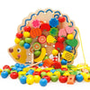 Early Learning Education  Wooden Toys Hedgehog Fruit Beads Child Hand Eye Coordination Skills Development Educational Toys For Kids