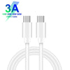 GAN 65W PD45W Dual Type-C / QC3.0 USB  Multi Compatible Charger + 2m USB-C to USB-C Data Cable AU + US Plug White