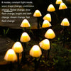 5m 20 LEDs Solar Mushroom Lawn Light Outdoor Waterproof Garden Villa Landscape Decorative String Lights(Warm White Light)