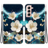 For Samsung Galaxy S22+ 5G Crystal Texture Colored Drawing Leather Phone Case(Magnolia)