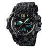 SKMEI 1155B Multifunctional Men Outdoor Sports Noctilucent Waterproof Large Dial Wrist Watch(Grey Black)