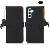 For Samsung Galaxy A26 5G Genuine Leather Magnetic RFID Leather Phone Case(Black)
