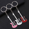 2 PCS Creative Guitar Keychain Metal Musical Instrument Pendant(Red)