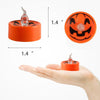 Halloween Electronic LED Candle Light, Color: Warm White Flash(Orange Shell Ghost Face)