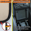 Car Center Console Cover Mat Fiber Leather Embossed Double Line Armrest Cover 32x19cm(Black Orange)