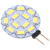G4 12 LEDs SMD 5730 360LM 6000-6500K Round Shape Stepless Dimming Energy Saving Light Pin Base Lamp Bulb, DC 12V(White Light)
