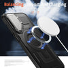 For Samsung Galaxy A05s Shield Frame Holder MagSafe Phone Case(Black)