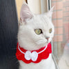 Handmade Woollen Cat/Dog Collar, Bow, Red, M (25-35cm)
