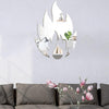 2pcs /Set Acrylic Flame Mirror Stereo Wall Stickers Home Decoration Soft Mirror(Black)