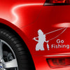 10 PCS Beauty Go Fishing Styling Reflective Car Sticker, Size: 14cm x 8.5cm(Silver)