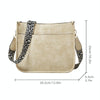 013 Leopard Strap PU Leather Single-shoulder Waterproof Crossbody Tote Bag(Beige)