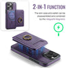For iPhone 15 Pro DG.MING K1 MagSafe Detachable Wallet RFID Back Cover Phone Case(Purple)
