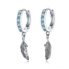 S925 Sterling Silver Feather Earrings