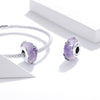 S925 Sterling Silver Flower Purple Blass Beads DIY Bracelet Necklace Accessories