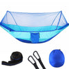 Portable Outdoor Camping Full-automatic Nylon Parachute Hammock with Mosquito Nets, Size : 250 x 120cm (Dark Blue + Baby Blue)