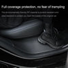 For Tesla Model Y Rear Door Built-In Sill Strip Rear Seats Anti-Kick Leather Protective Pad(Carbon Fiber)