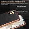 For Samsung Galaxy A26 5G AZNS Electroplated Frame Crocodile Texture Full Coverage Phone Case(Black)