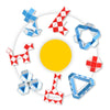 5 PCS 24-segment Mini Magic Ruler Foldable and Deformed Magic Ruler(Red White)