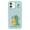 For iPhone 12 Skin Feeling Jelly TPU Hybrid PC Phone Case(Umbrella Light Green)