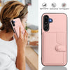 For Samsung Galaxy M16 5G / F16 5G Button Card Bag RFID Anti-theft Phone Case(Pink)
