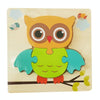 3 PCS Early Childhood Education Wooden Three-Dimensional Jigsaw Puzzle Toy(Y-Owl)