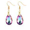 E2108-2 Purple Natural Crystal Handmade Earrings Zircon Long Earrings