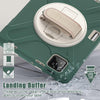 For Xiaomi Pad 7 / 7 Pro Rotatable Holder Silicone Hybrid PC Tablet Case with Shoulder Strap(Emreald Green)
